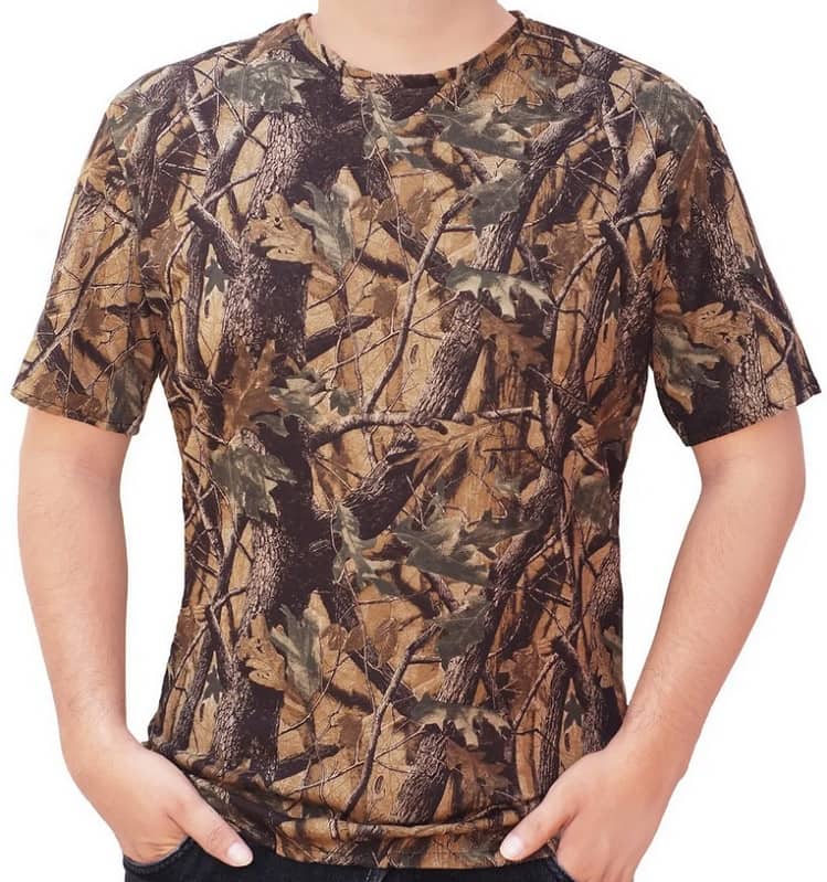 Playera Camuflaje Hombre Caceria Camuflajeada Hojas Sears