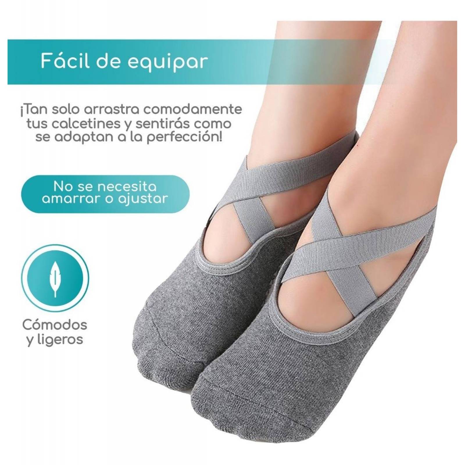 Calcetines Thefne Para Yoga Y Pilates Con Base Antiderrapante Pares