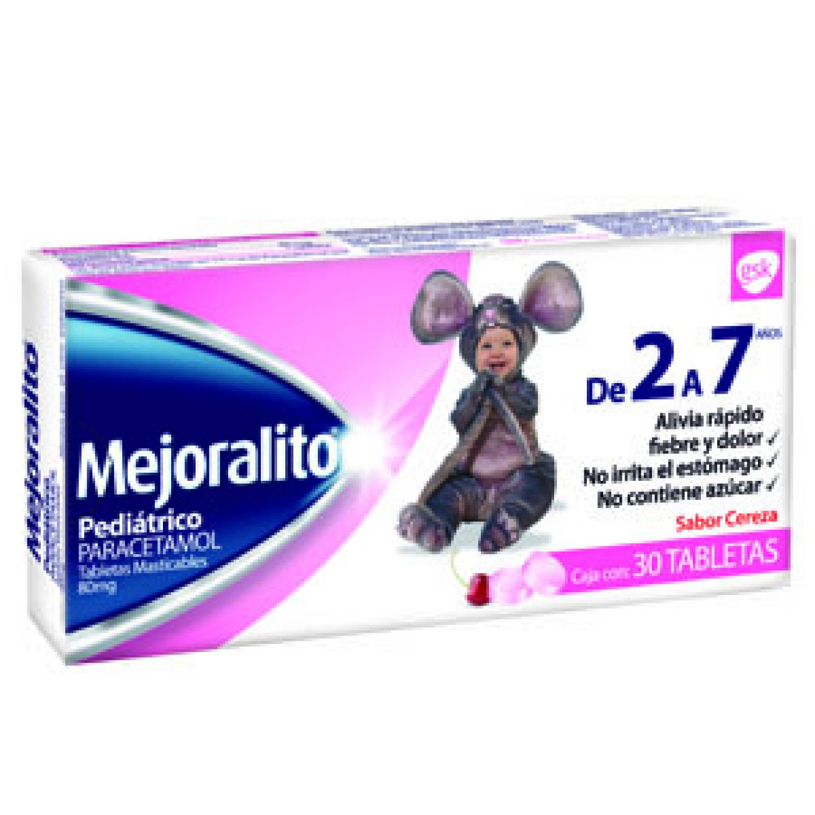 Mejoralito pediÁtrico 80mg caja con 30 tabletas Sears