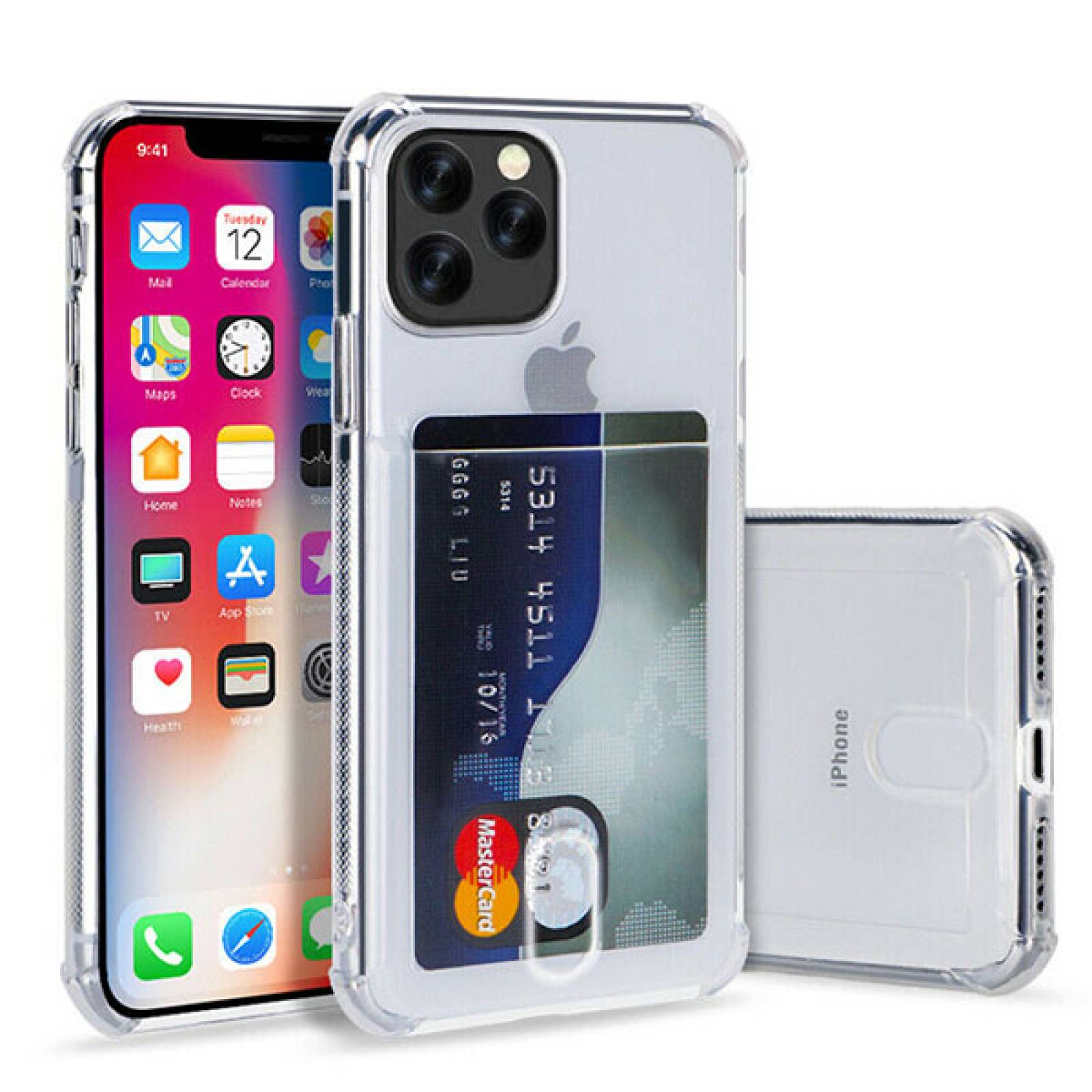 Funda De Silicon Tarjetero Para Iphone Pro Transparente Sears