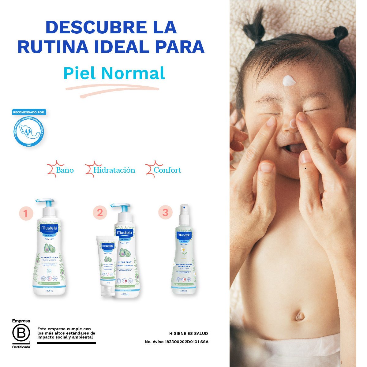 Farmacias del Ahorro, Mustela Hydra Bebé Loción Corporal para Piel Normal  de 300 ml