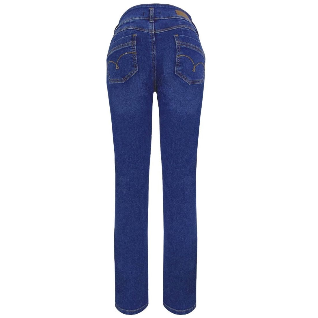 Jeans Para Mujer Pretina Ancha Azul Industrial
