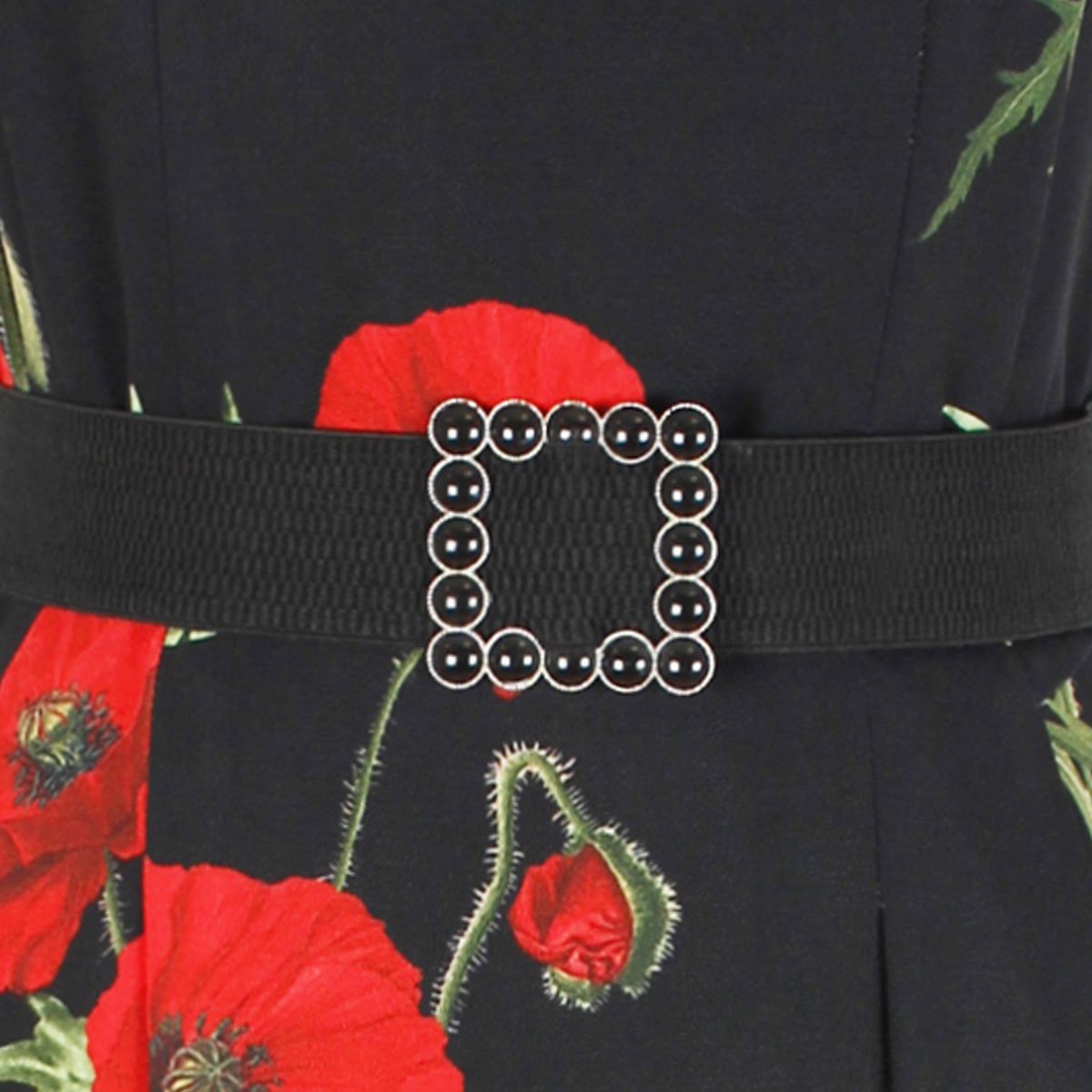Vestido Camisero Amapola - Negro Floral