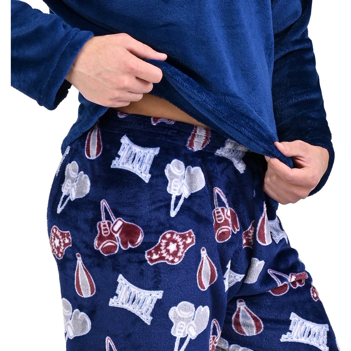 Conjunto Pijama Oscar Hackman Navidad Reno Deer Azul Marino para Hombre