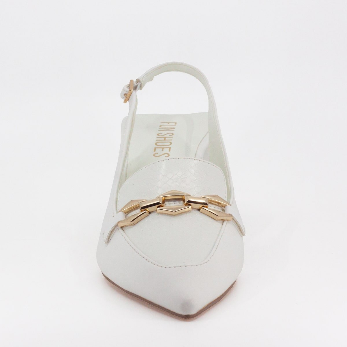 Zapatilla Destalonada Blanca Fun Shoes para Mujer