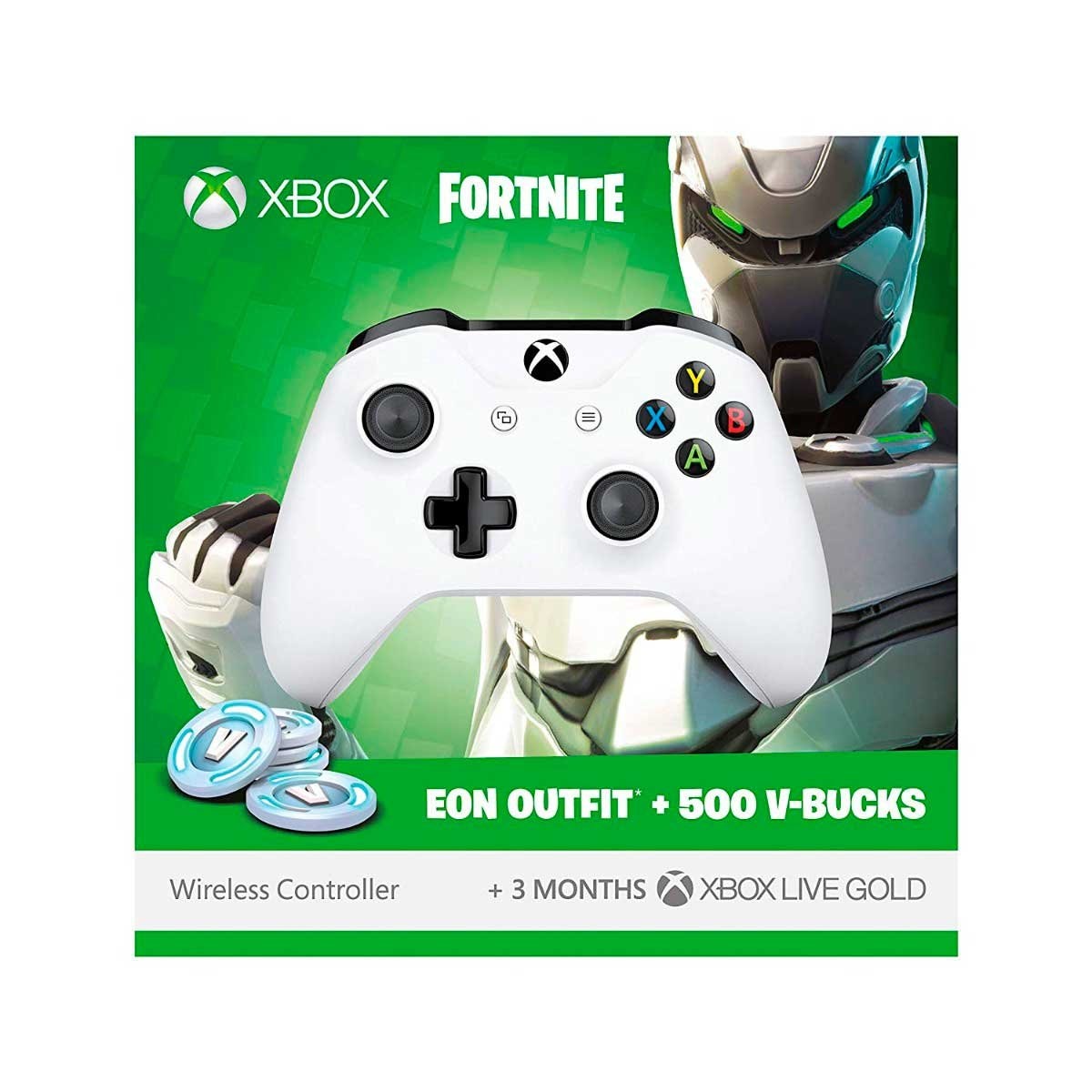 Control Inalámbrico Blanco Xbox One  + Tarjeta Fortnite