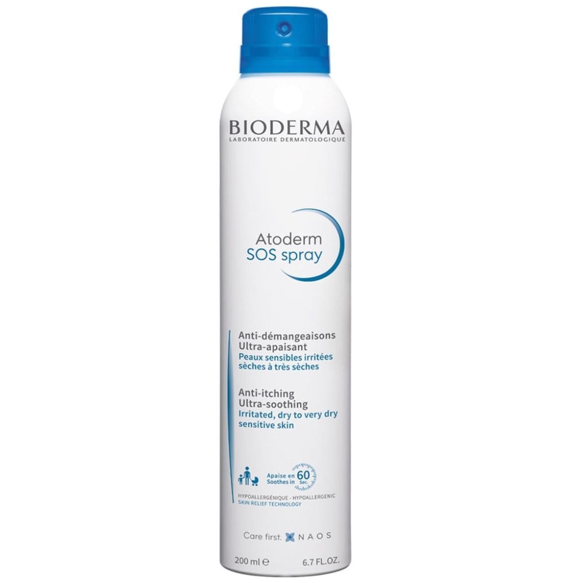 Atoderm Sos Spray Bioderma, Anti Comezón de Alivio Inmediato, 200 Ml