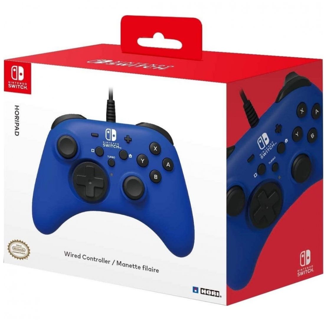 Control Nintendo Switch Horipad Azul con Cable
