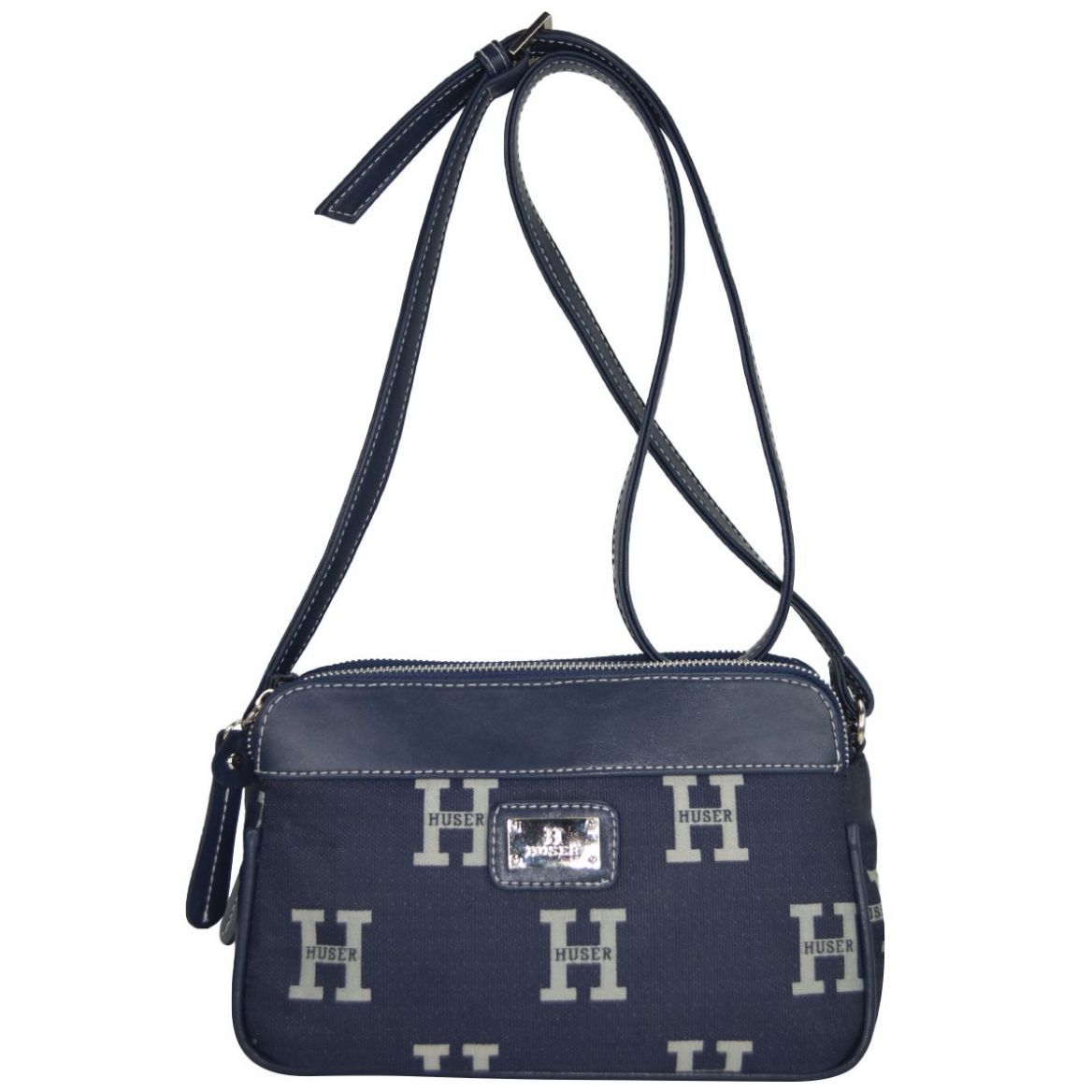 Bolsa Huser Monograma Tipo Crossbody Azul