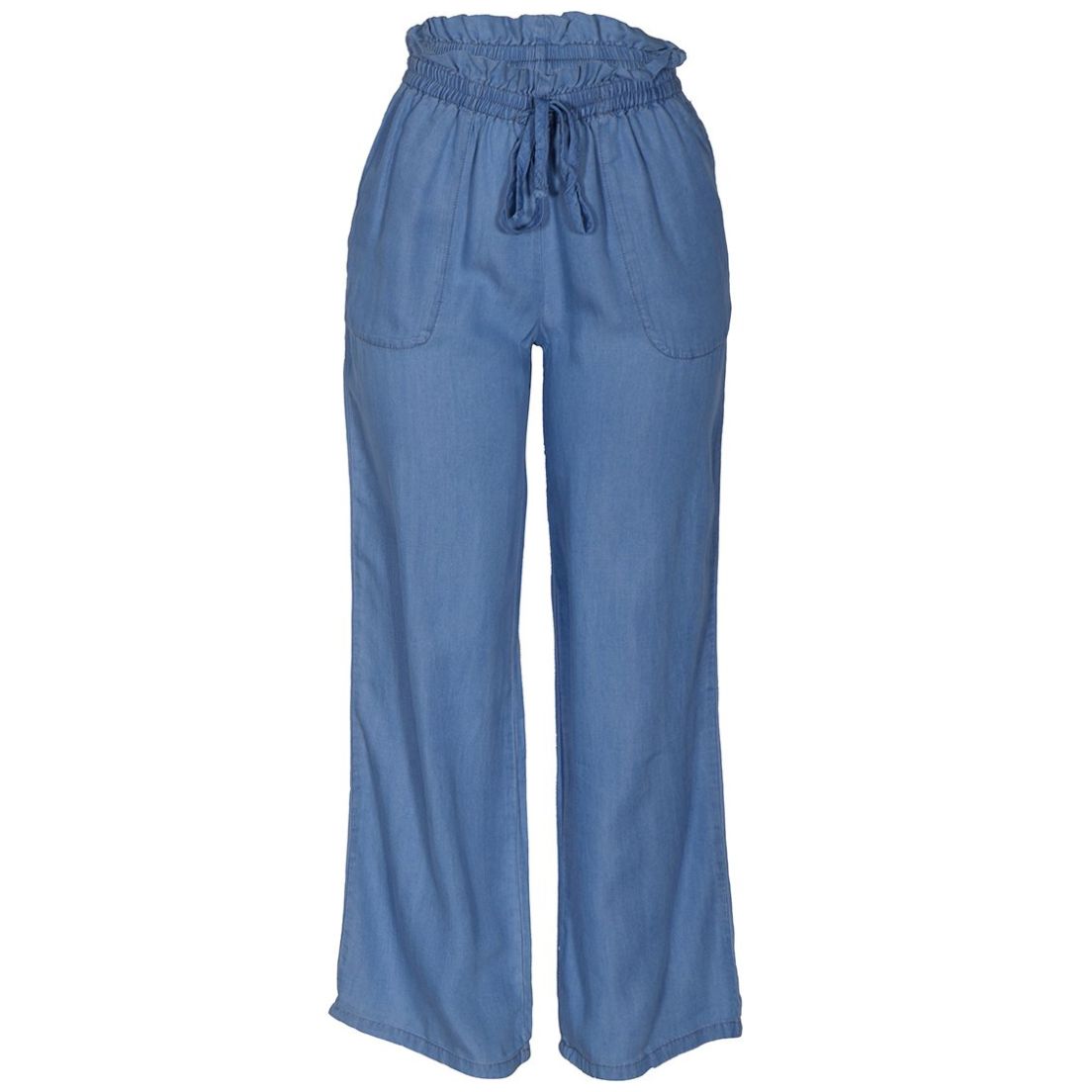 Pantalón Recto Azul Marino para Mujer con Cinturilla Elástica y Cremallera  Combinado Pide Online | Línea G