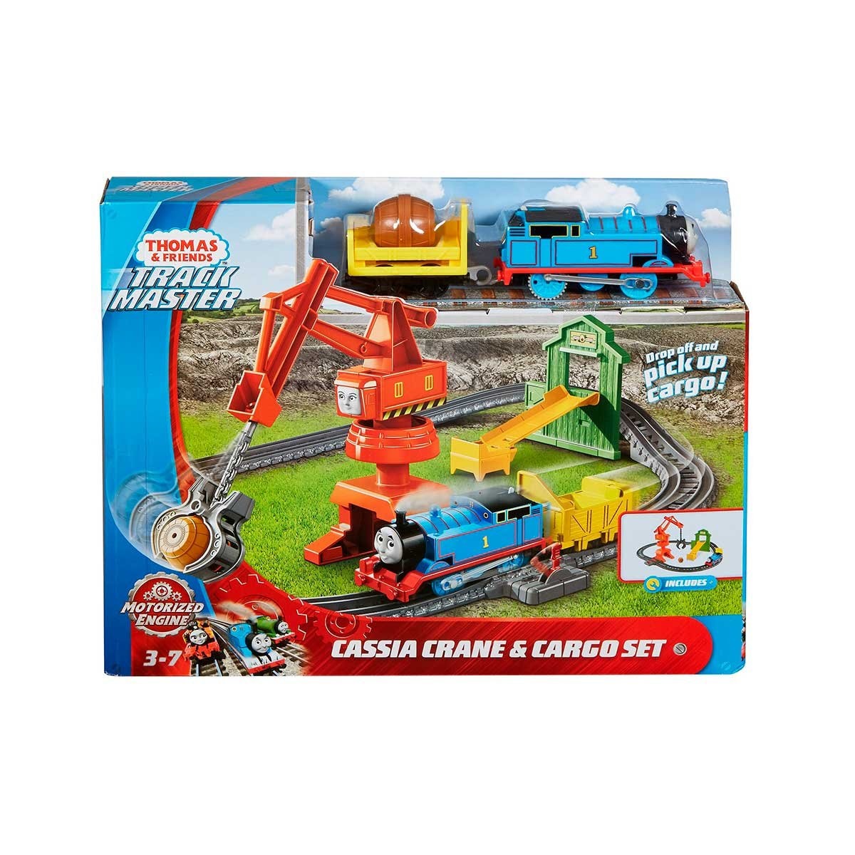 Pista de Juguete Fisher-Price Pista de Trenes con la Grúa Cassia Thomas & Friends