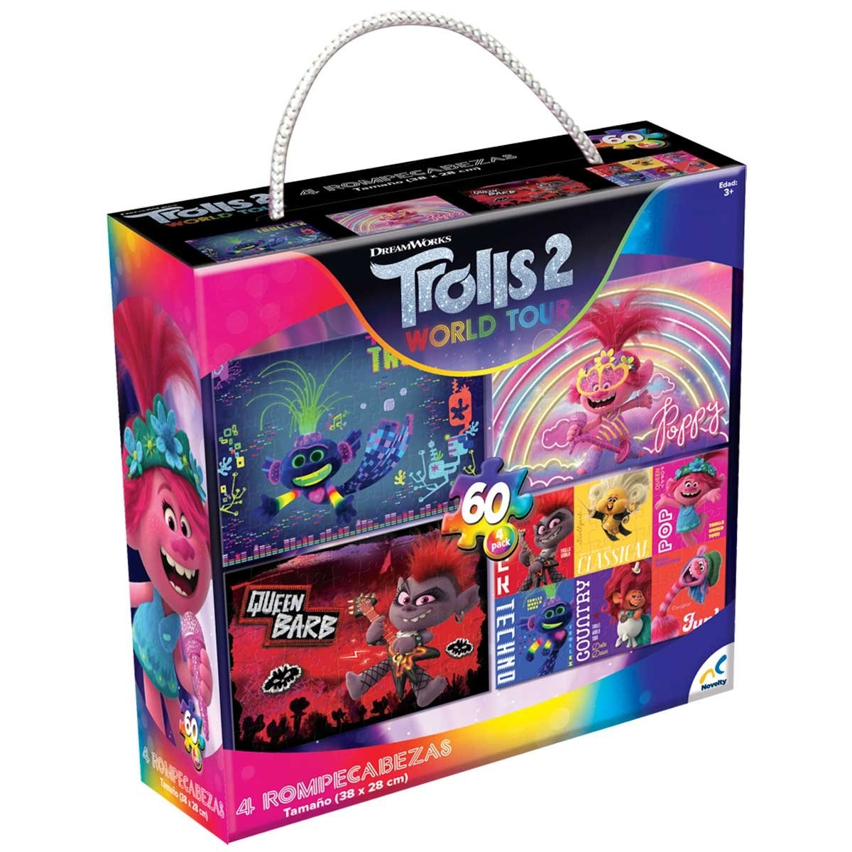 Rompecabezas 4 en 1 Trolls World Tour 2 Novelty