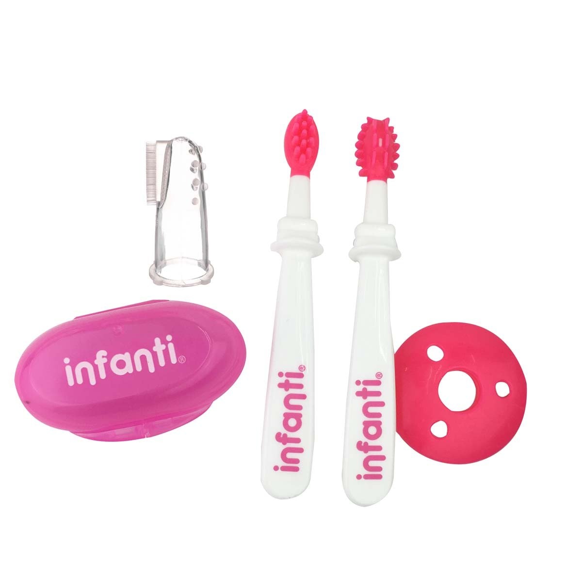 Set de Higiene Dental de 4 Piezas Rosa Infanti