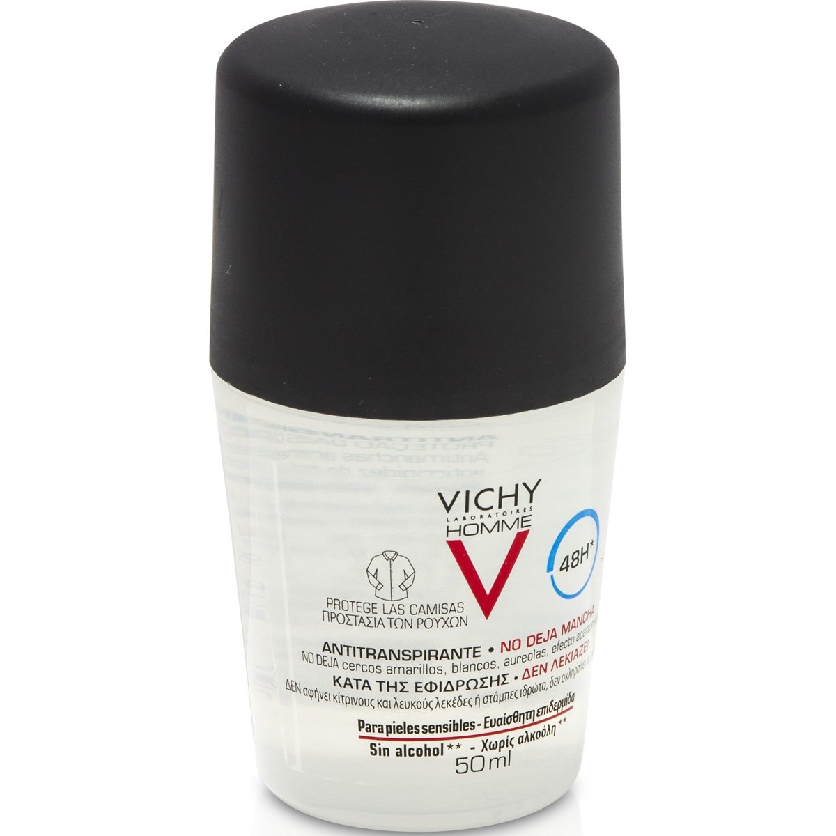 Vichy Homme Desodorante Antitranspirante, Antimanchas en Roll-On