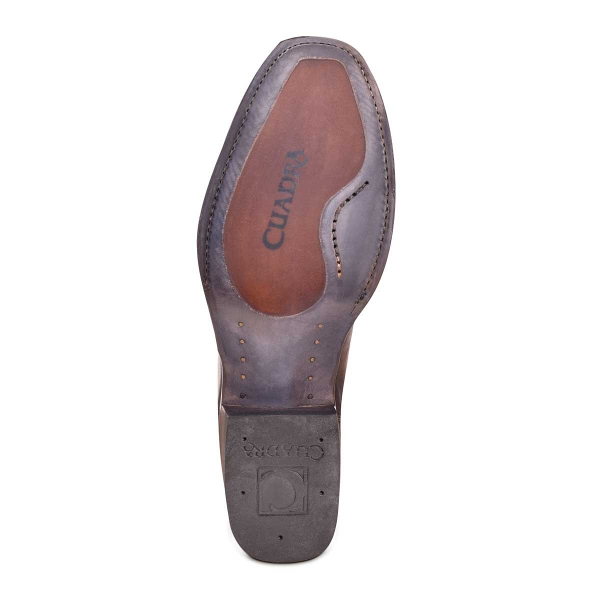 Bota Café de Piel de Res Cuadra para Hombre