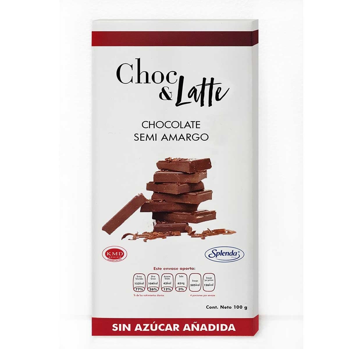 Chocolate Amargo Sin Azucar Linea Blanca Choc & Latte 100 Grs