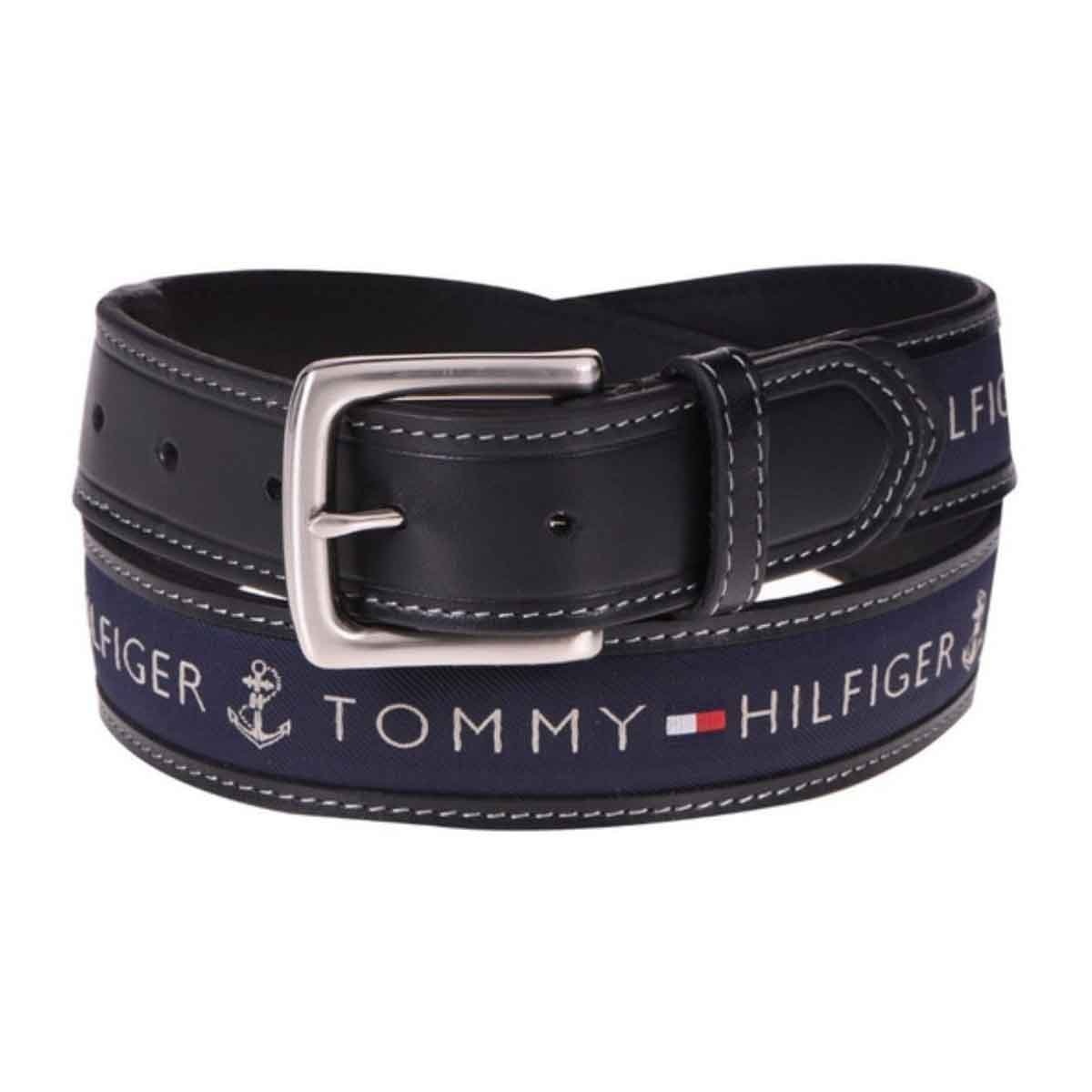 Cinturón Negro/ Azul para Hombre Tommy Hilfiger