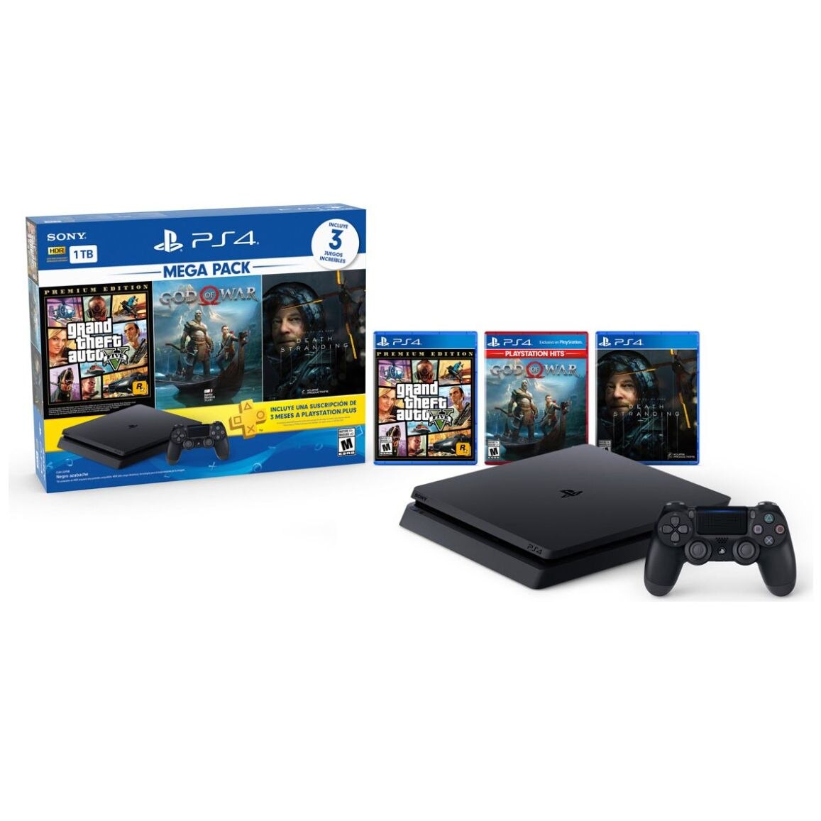 Consola Ps4 Megapack Grand Theft Auto, God Of War y Death Stranding