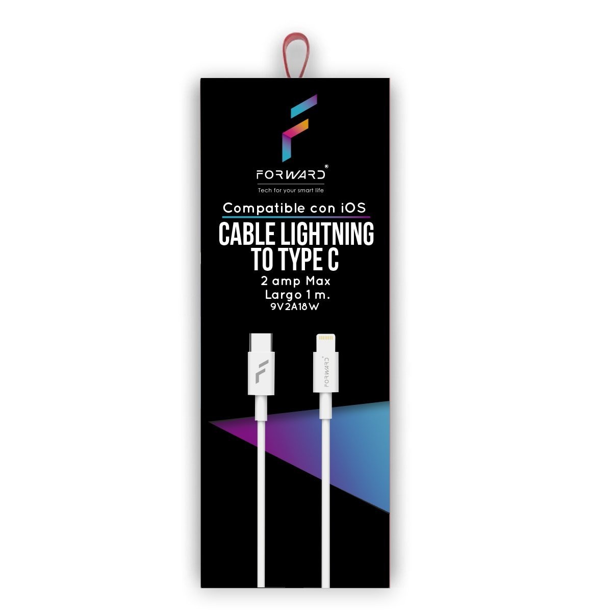 Cable Tipo C a  Lightning 2Amp 1M Blanco Forward