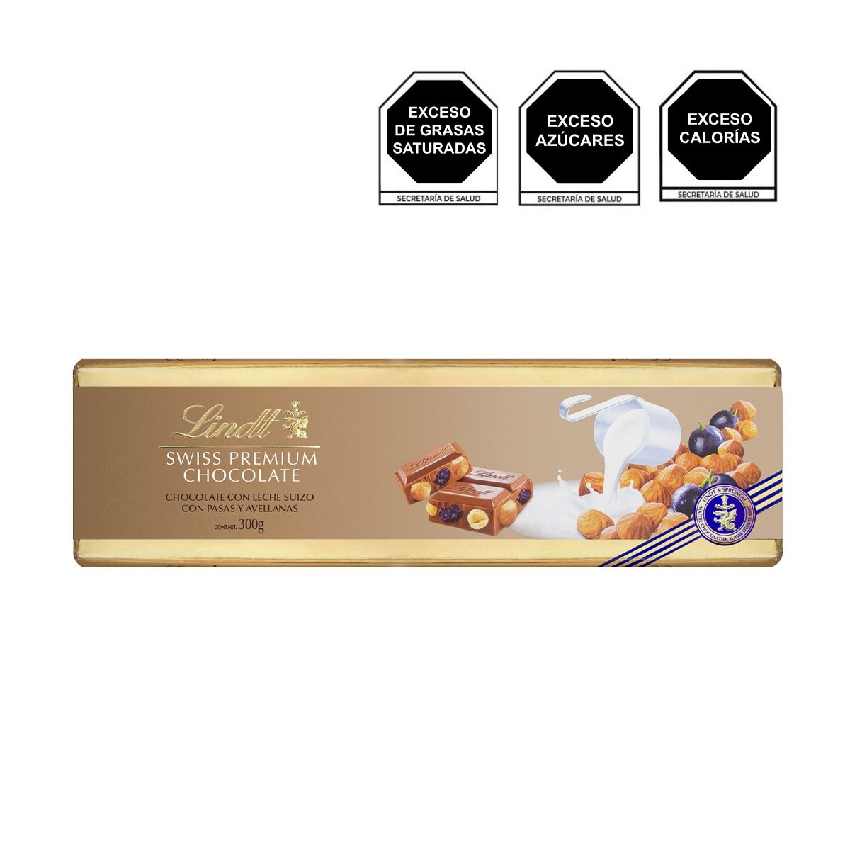 Cholate Swiss Classic Gold Leche con Pasas y Avellanas 300G Lindt