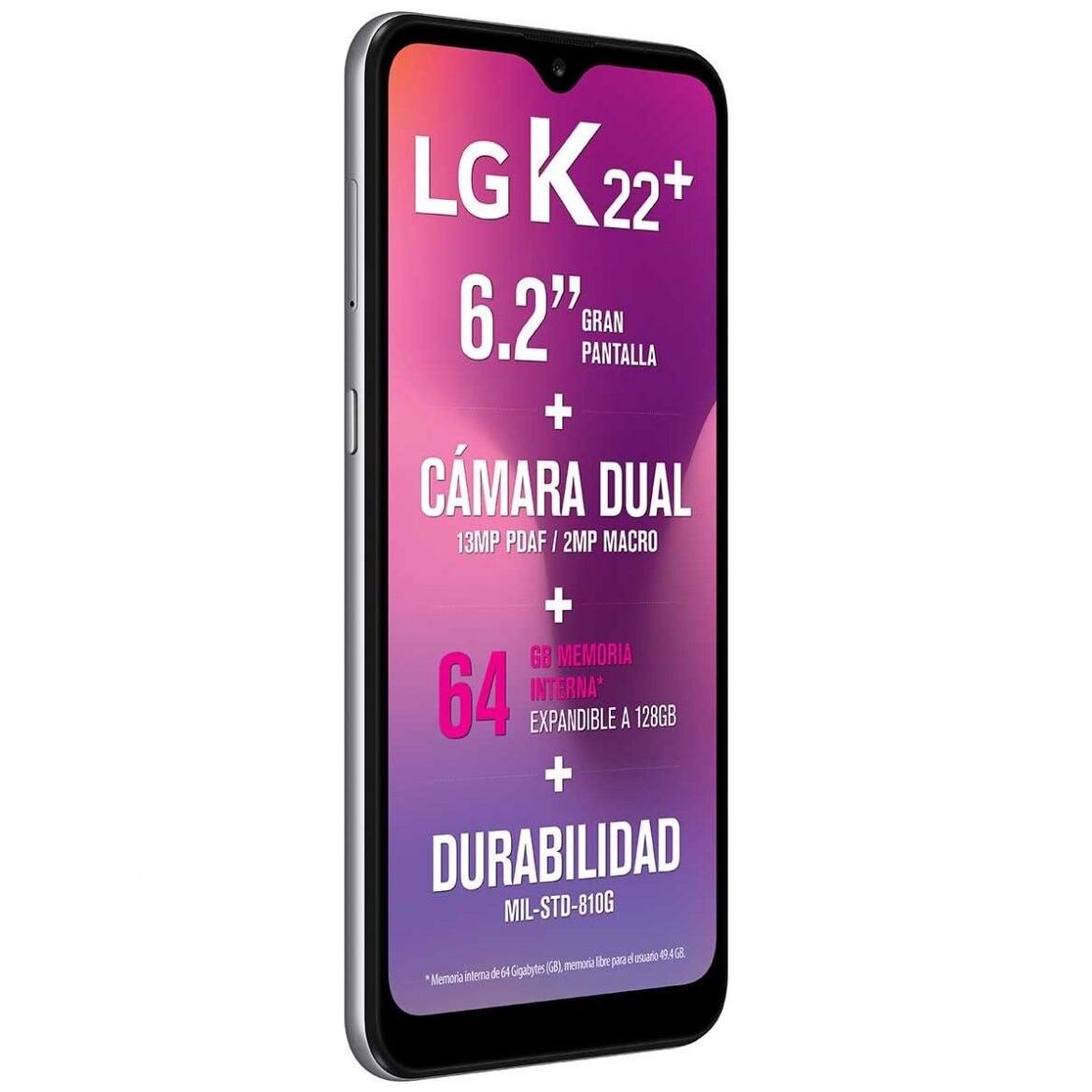 Celular LG K22+ K200Ha Color Gris R9 (Telcel)