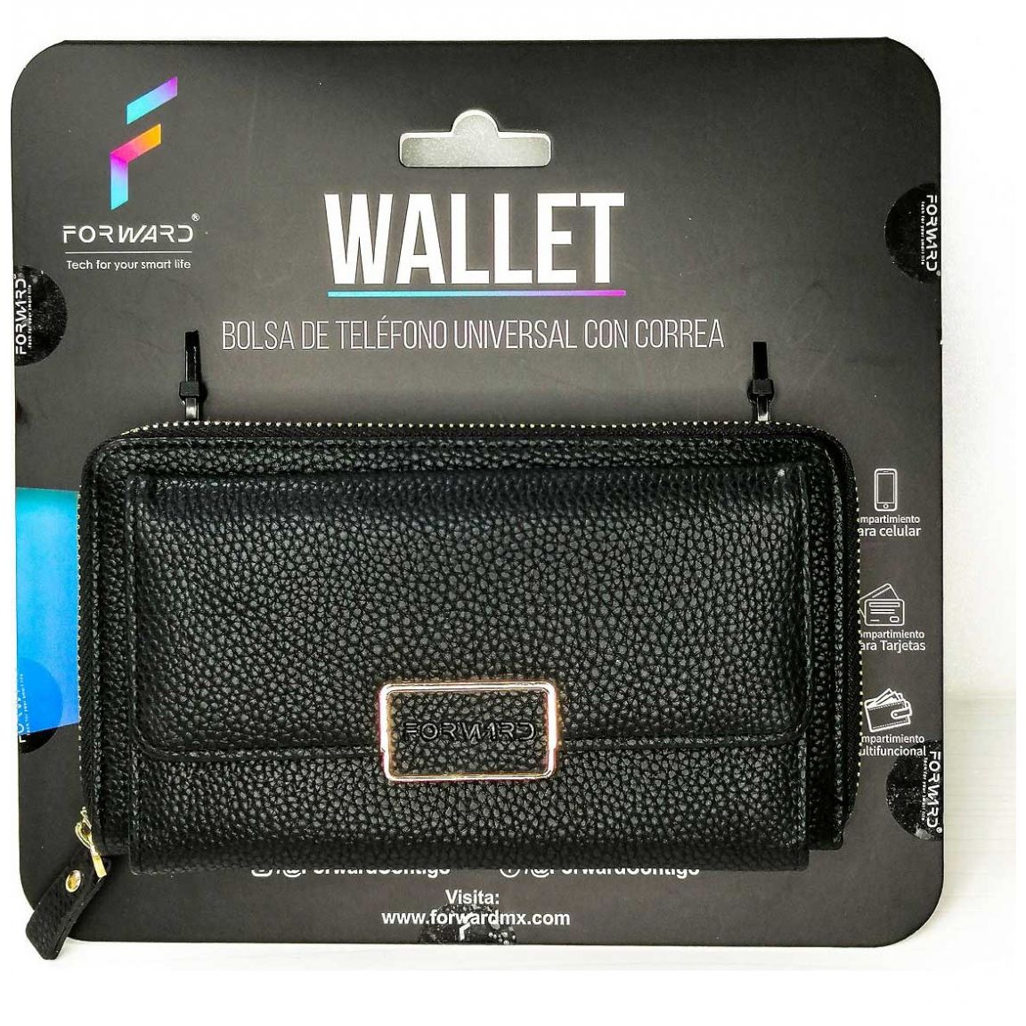 Wallet Bag 7" Negra C/ Correa Forward
