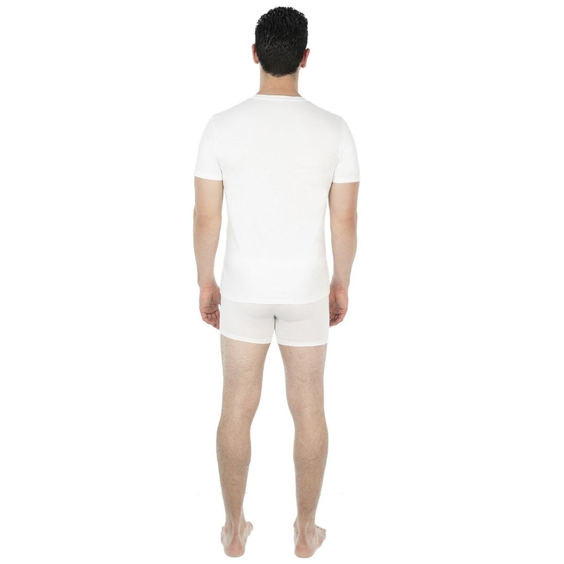 Playera Cuello V 2 Pack Blanco para Hombre Skiny Modelo Elo 73443