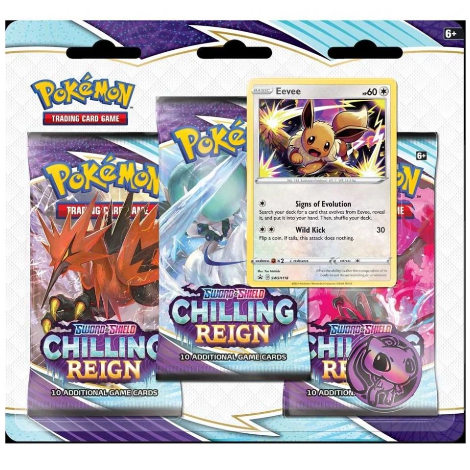 Pokemon Tcg Sword And Shield Chilling Reign 3 Pack Blister