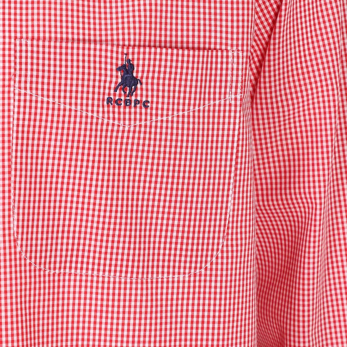 Camisa Talla Plus Manga Larga Cuadro Rojo Rcb Polo Club para Hombre