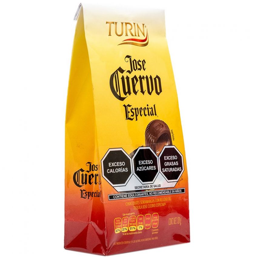 Bolsa con Chocolates Stand Up Jose Cuervo Turin 120 Grs