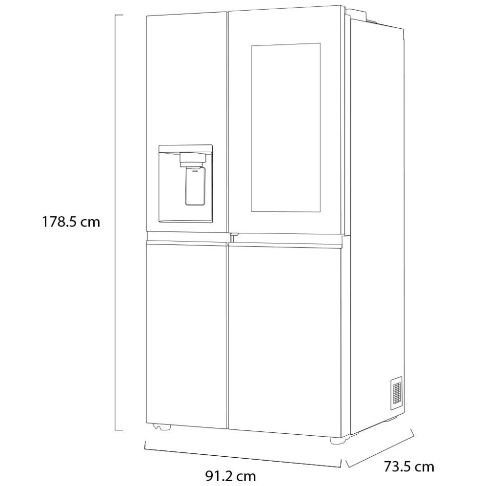 Refrigerador LG Duplex  22 Ft Negro Mate  Vs22Xct