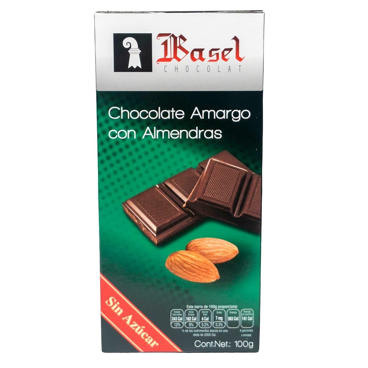 Chocolate Amargo con Almendras 100 Gr Basel