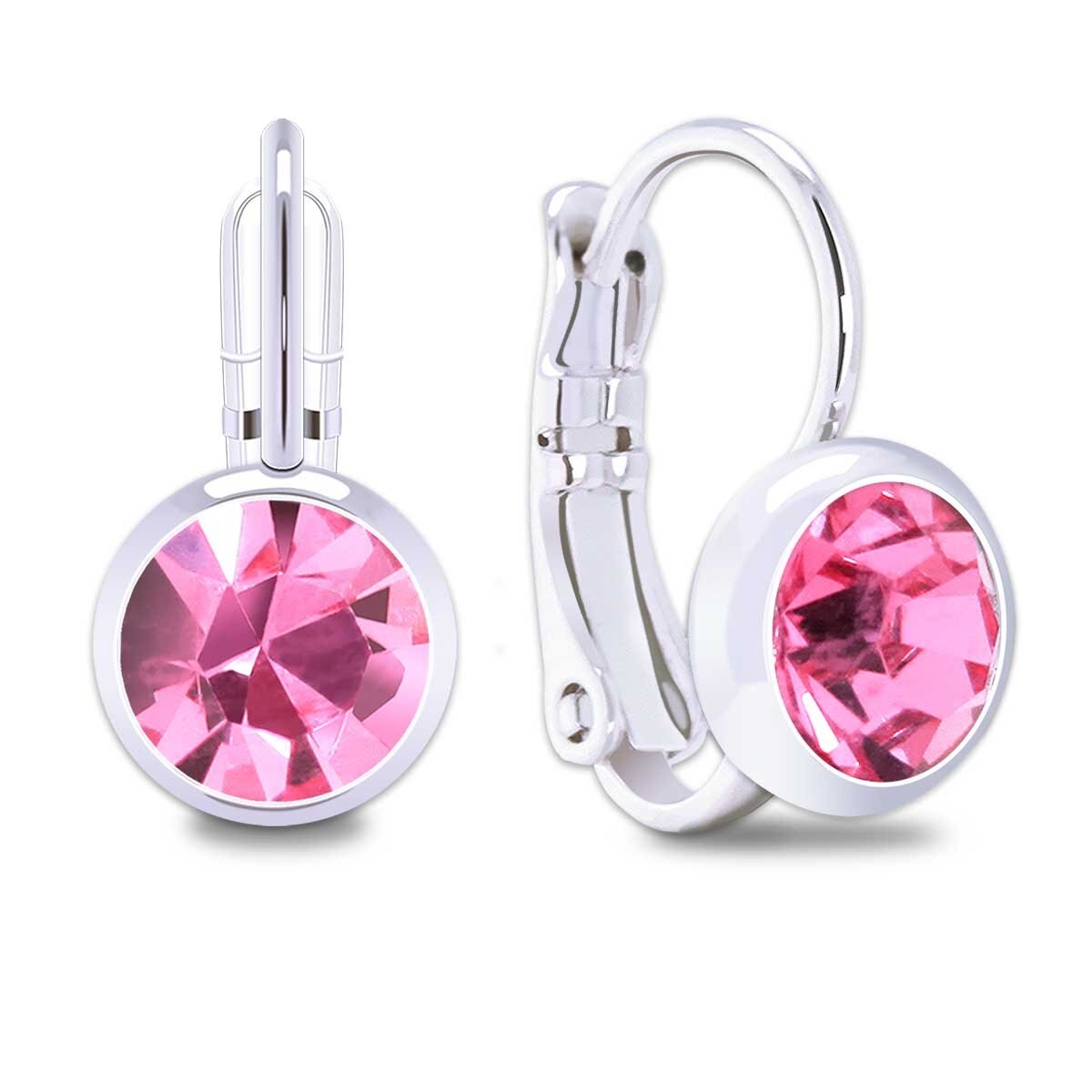 Aretes Pequeño Rodio Swarovski Color Rosa Forever Crystals