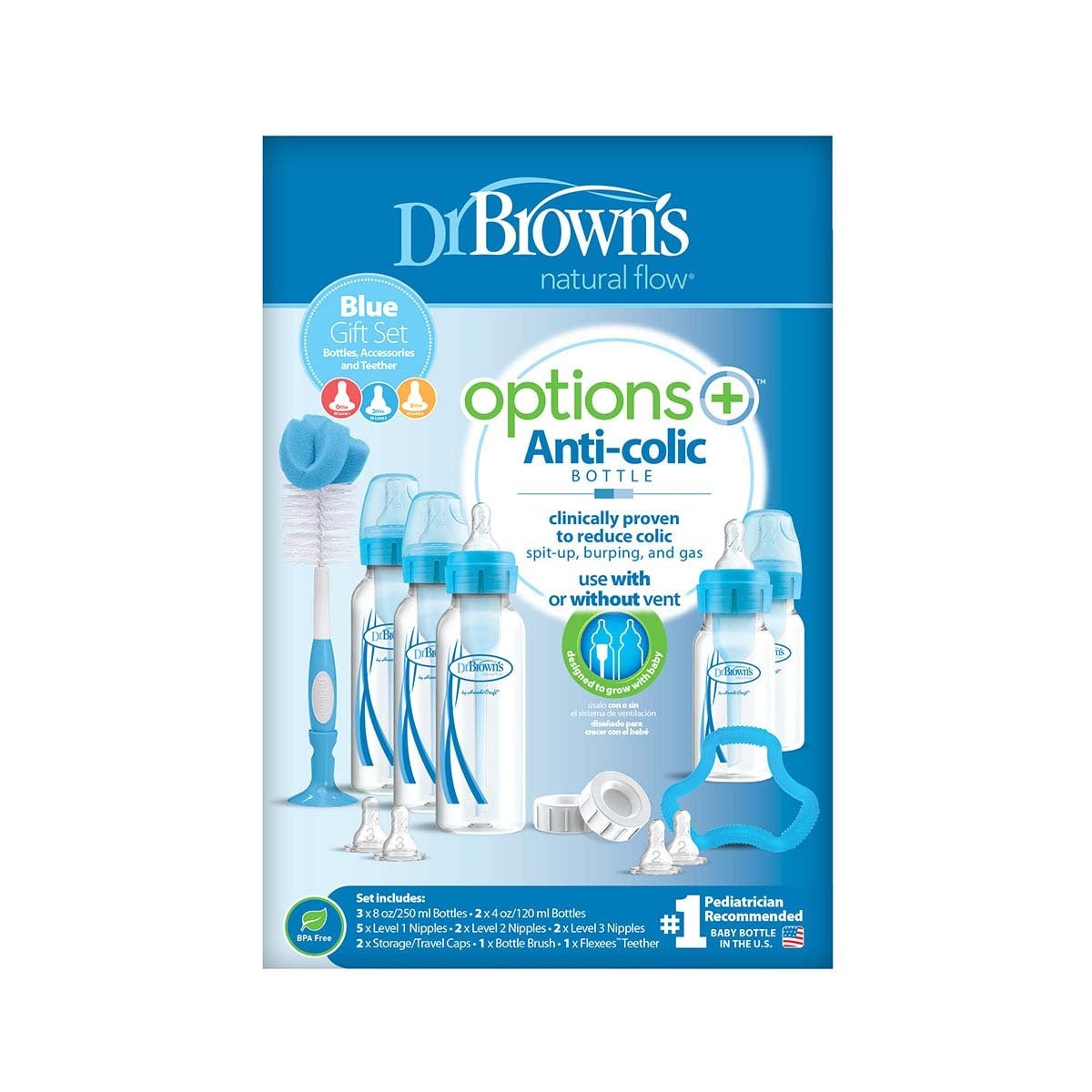 Paquete de Biberones para Recién Nacido Azul 5-Pack Dr. Browns