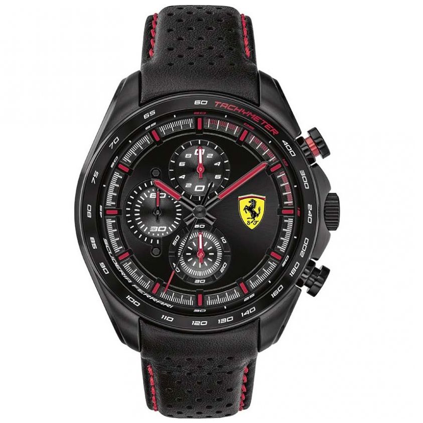 Reloj de Piel Negro para Hombre Ferrari