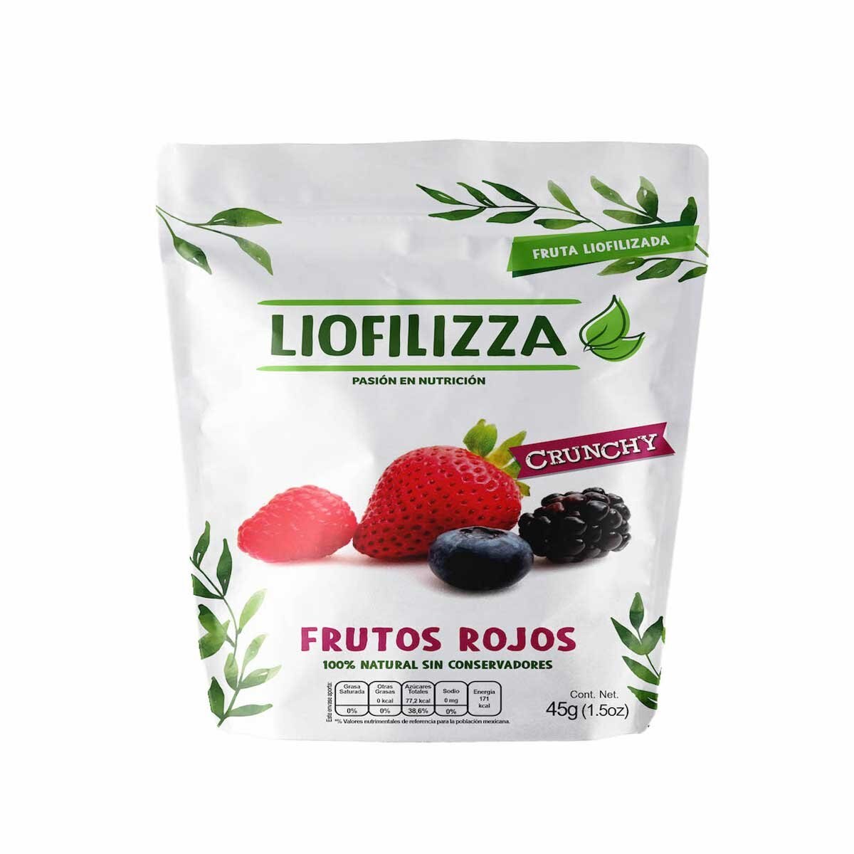 Bolsa con Frutos Rojos Liofilizados Crunchy de 45 Grs