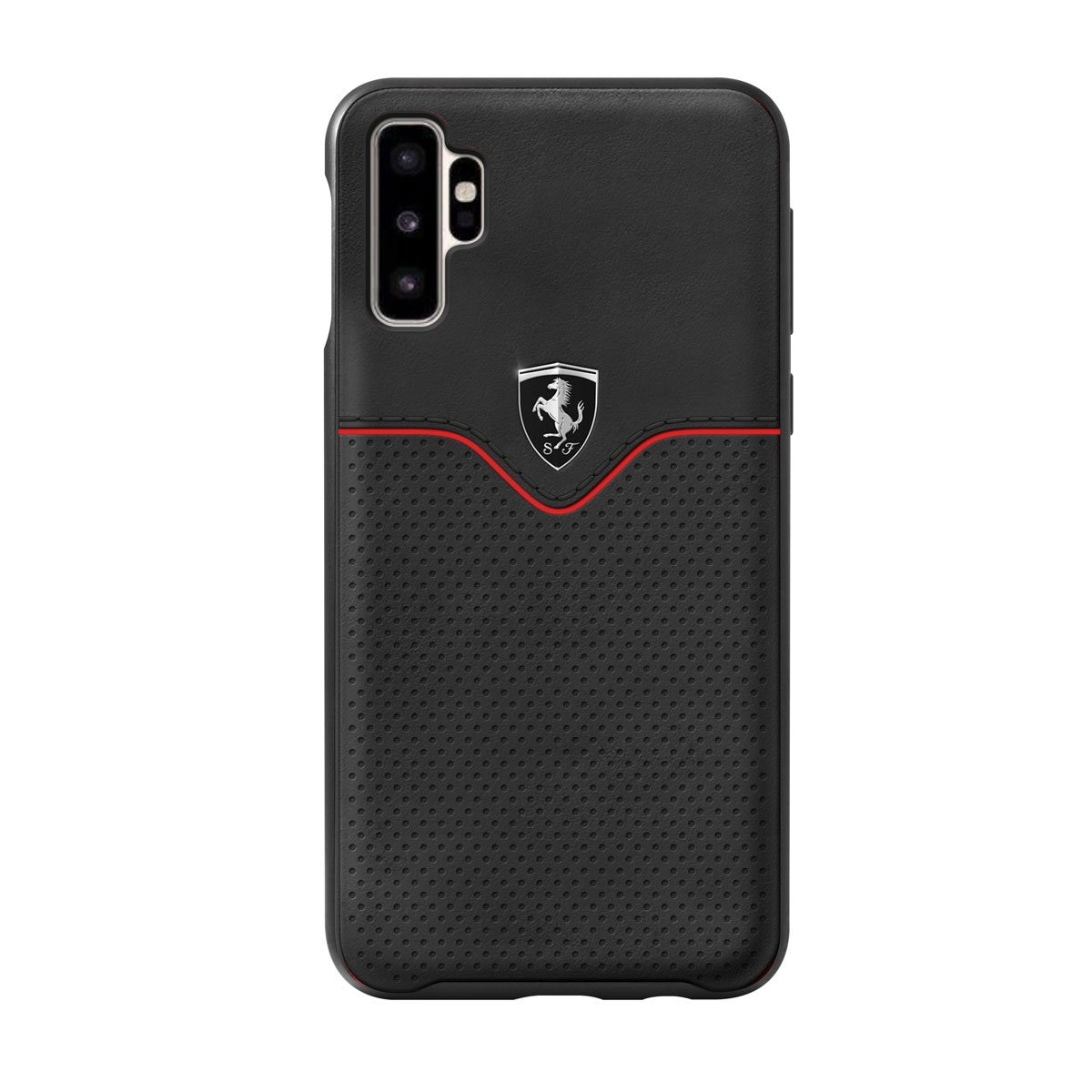 Funda Piel Negra para Galaxy Note 10 Ferrari