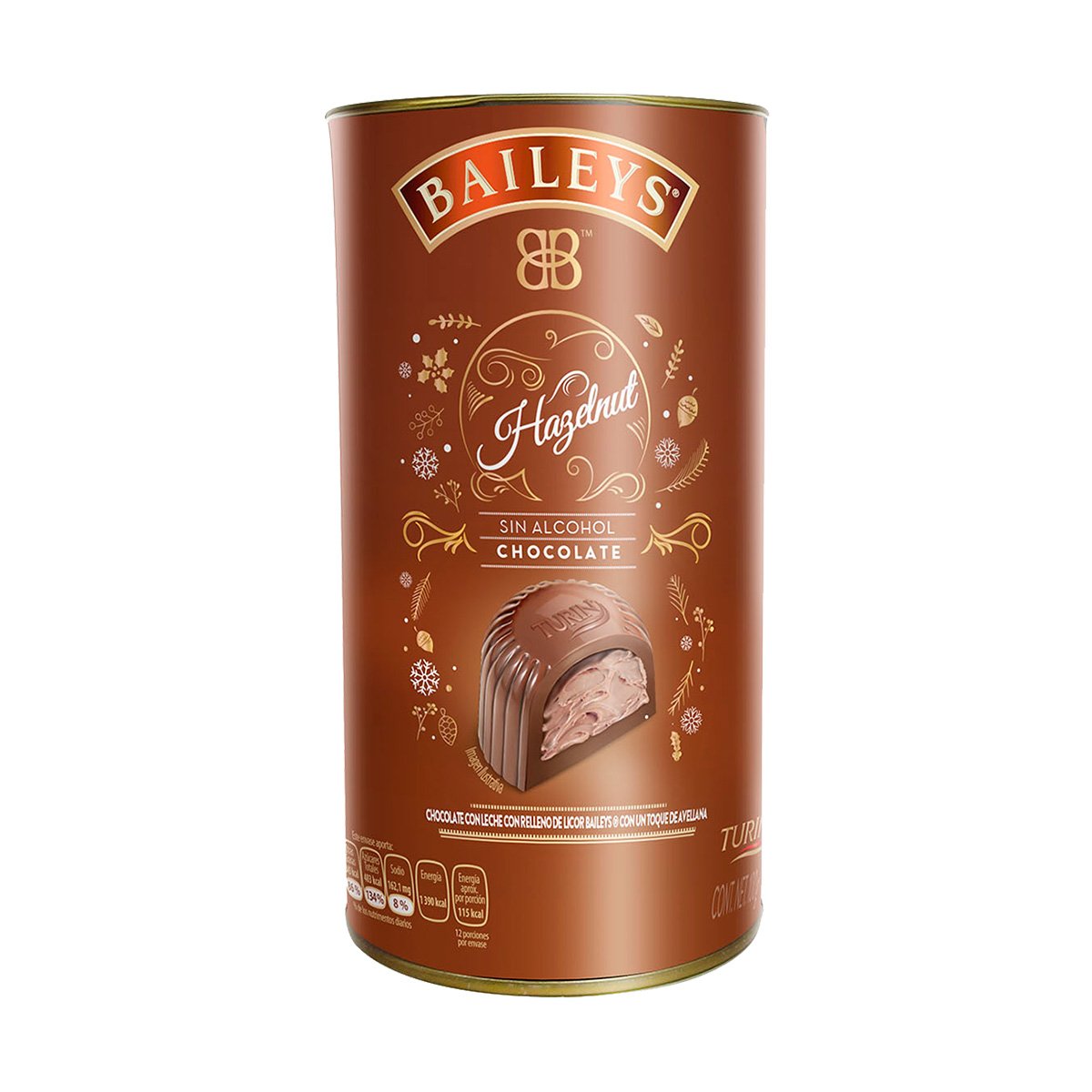 Tubo con Chocolates Sabor Baileys Hazelnut Turin 200 Grs