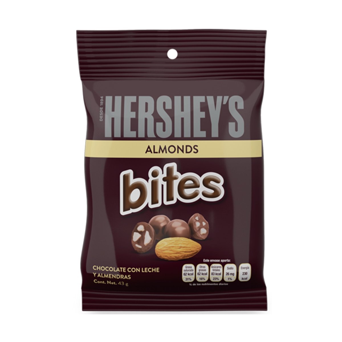 Chocolate Bites con Almendra Hersheys 43 Grs
