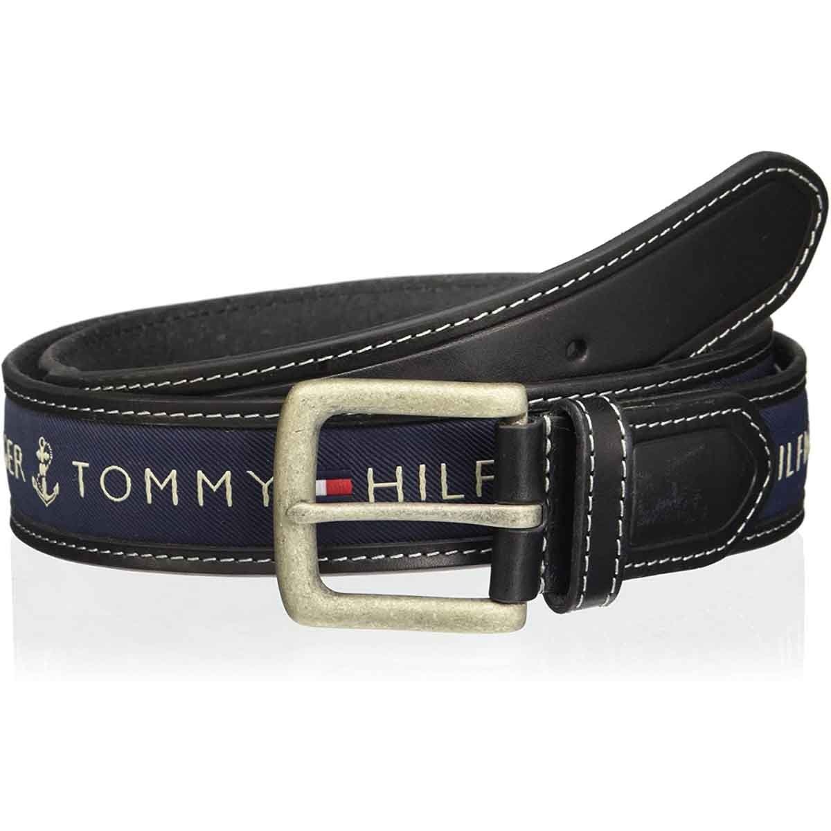 Cinturón Negro/ Azul para Hombre Tommy Hilfiger