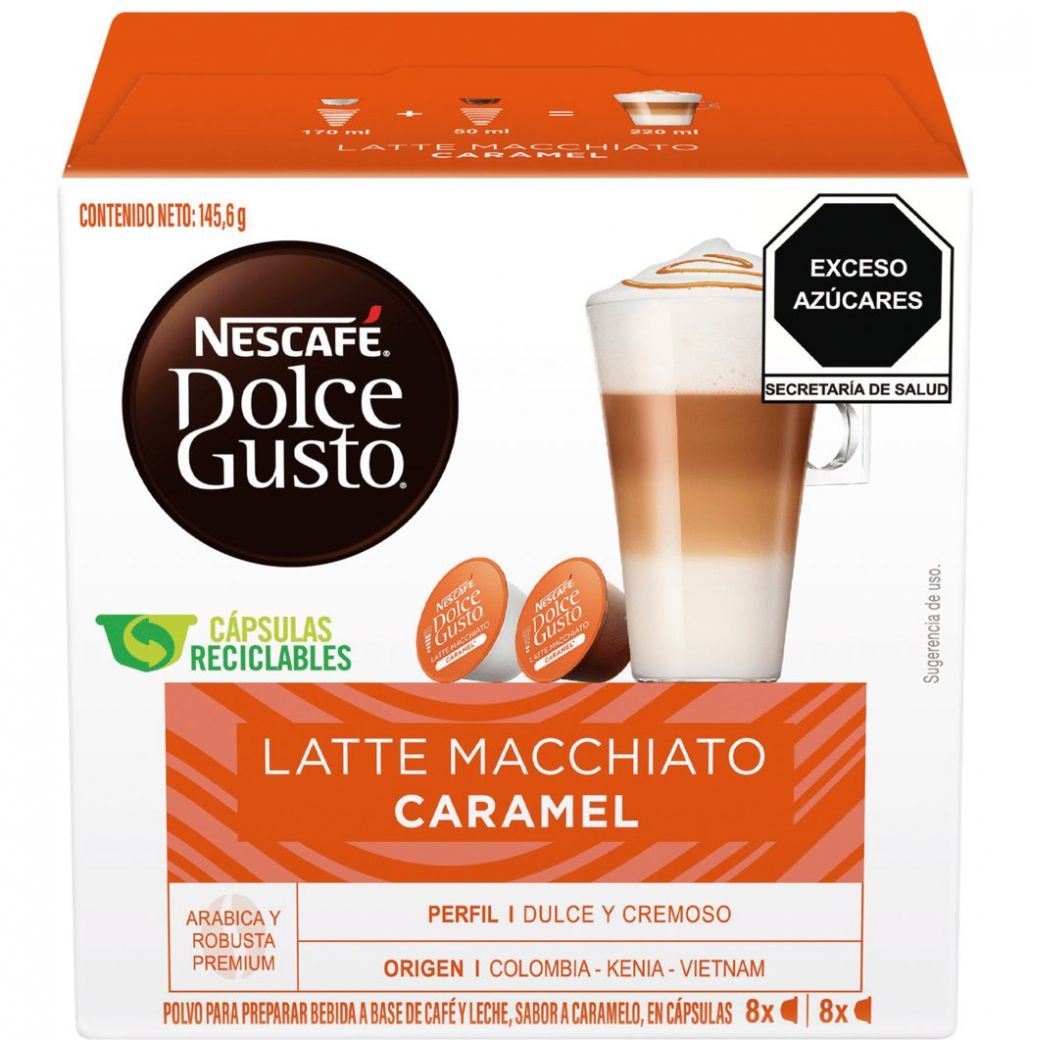 16 Cápsulas de Caramel Machiato Nescafe Dolce Gusto
