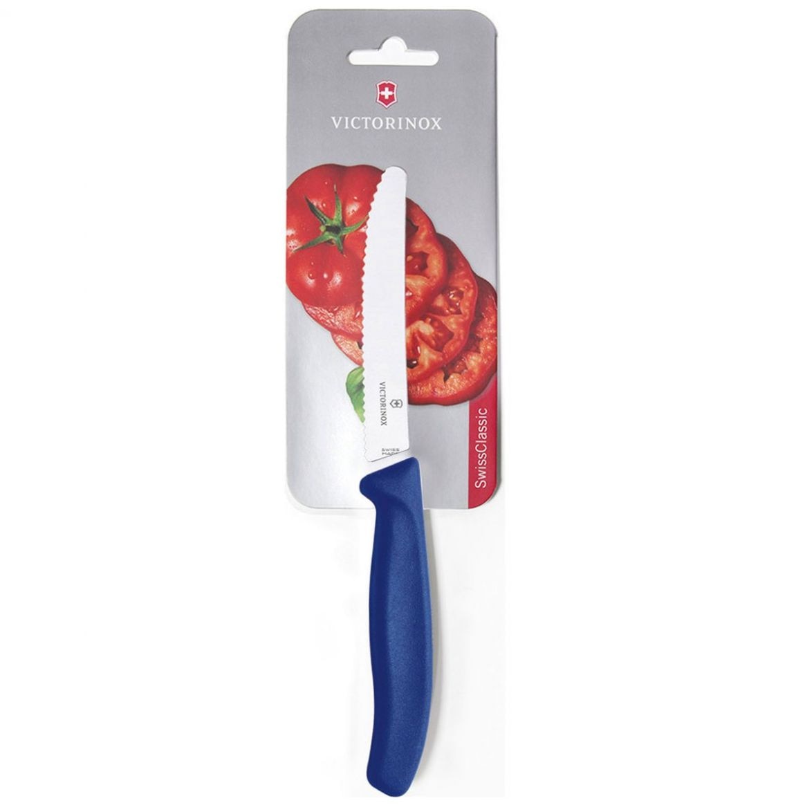 Cuchillo Azul para Tomate Swiss Class Dentado de 11 Cm Blister Victorinox