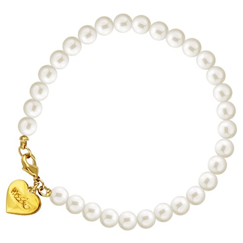 Pulsera con Hilo de Perlas y Dije Corazón Mossimo