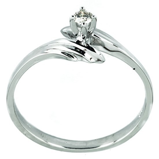 Anillo de Oro Blanco con Diamante Bercov