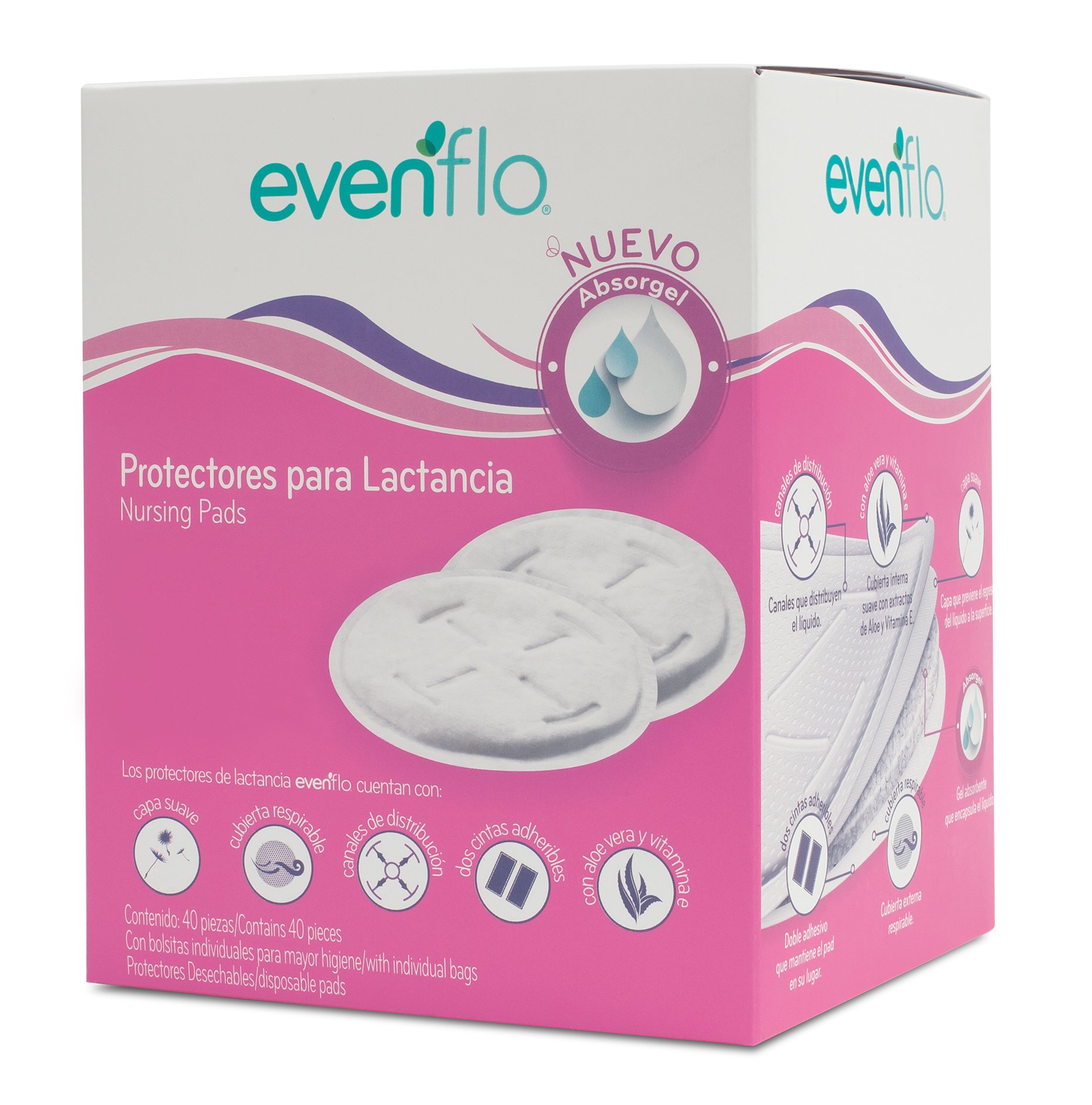 Protectores para Lactancia Evenflo, Gel 24 Pzas