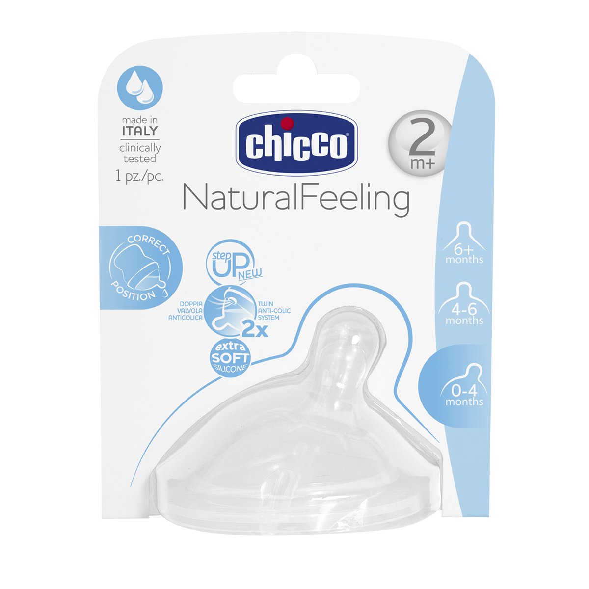Tetina Chicco, Step Up 2M Flujo Medio