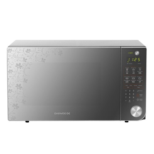 Horno de Microondas Daewoo 1.1 Pies Inox con Diseño Floral