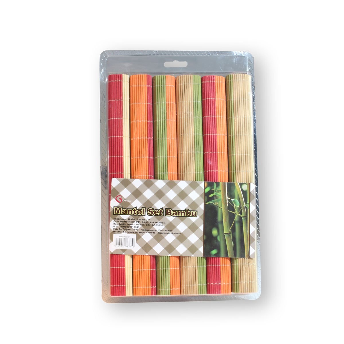 Set 6 Manteles Bambu Colors Godex M06-601