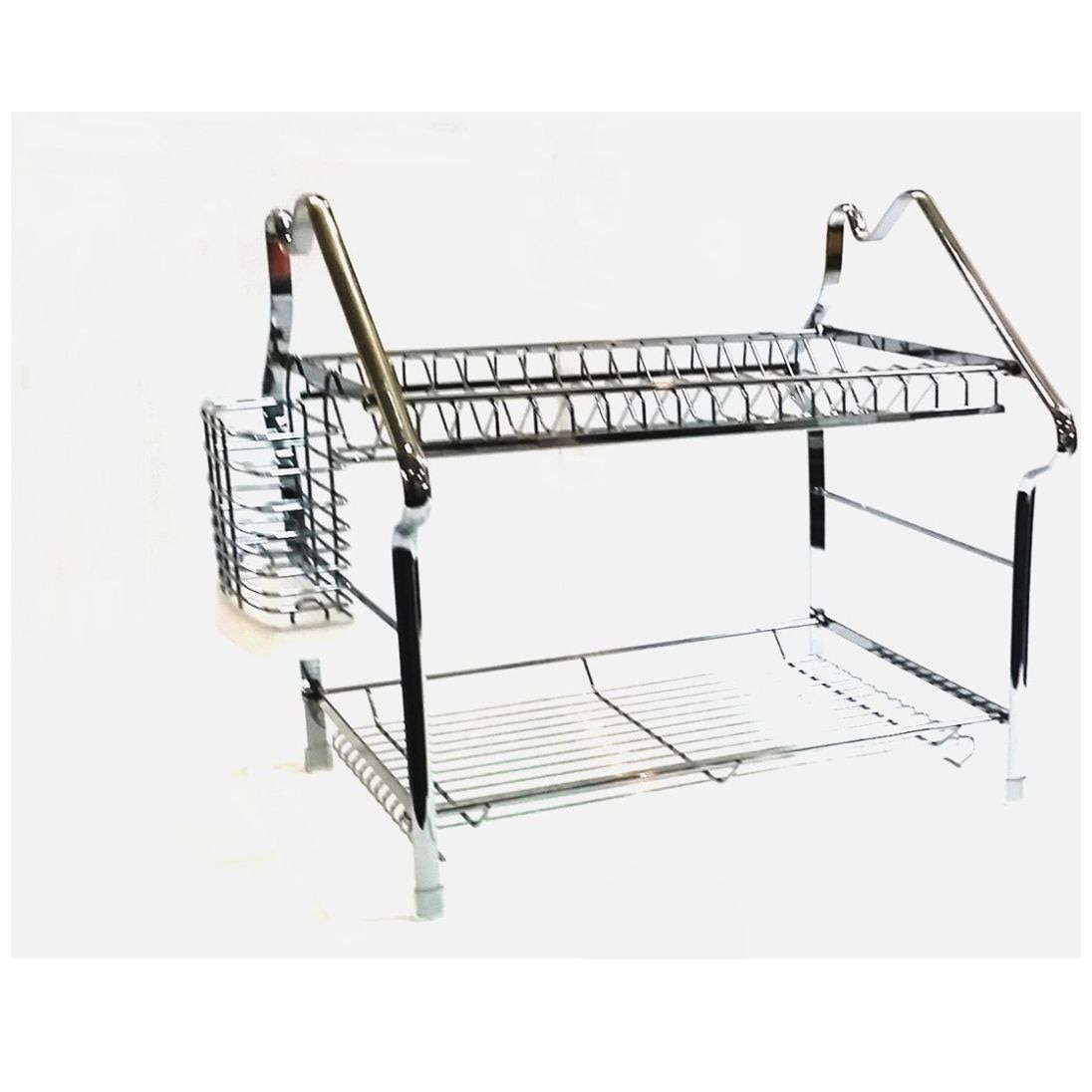 Escurridor Cromado Dos Niveles con Charola Home