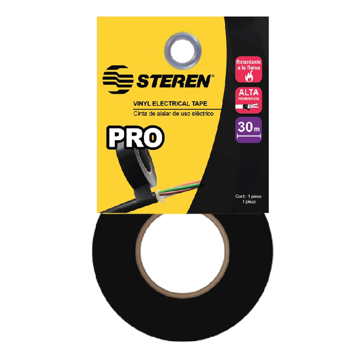 Cinta de Aislar Negra 30M X 26.5 Mm Retardarte a la Flama